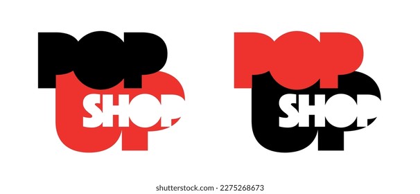 Pop-up shop sign on white background