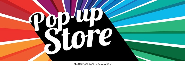 Pop-up store on color background