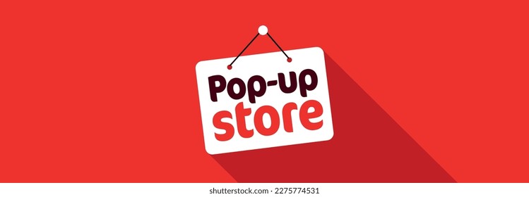 Pop-up store on color background