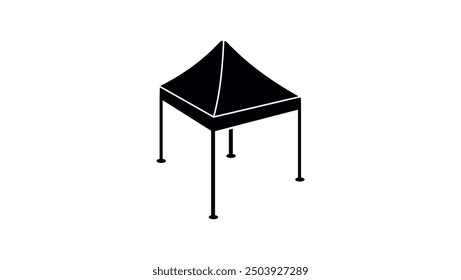 Pop-Up Tent Made For Events and Outdoor Experiences, black isolated silhouette