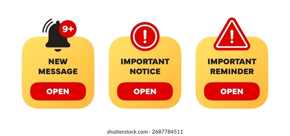 Ventana de Pop sobre recordatorios y advertencias
