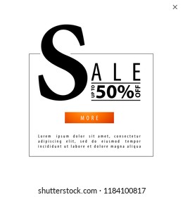 A pop-up window with the discount. 50% off