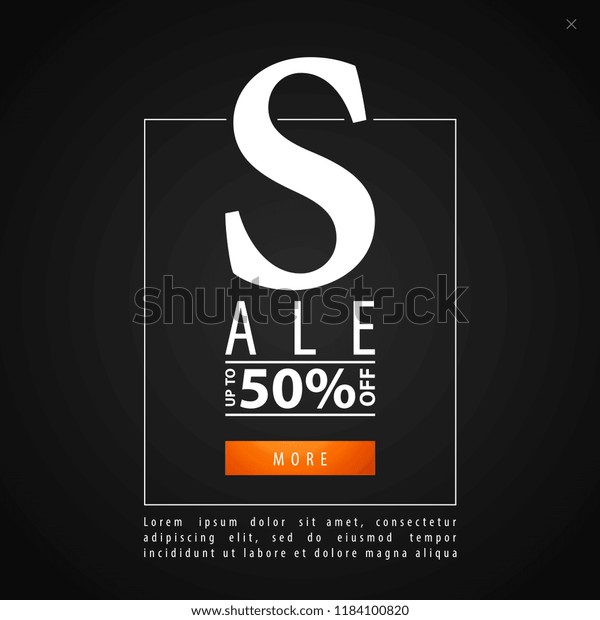 Popup Window Discount 50 Off Stock Vector Royalty Free 1184100820