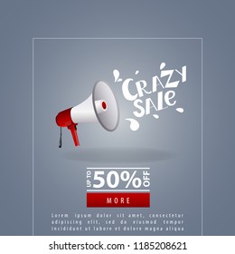 A pop-up window with the discount. Crazy sale. 50% off