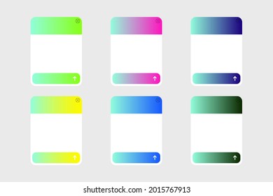 Pop-up window. User help online. Chat bot virtual assistant via messaging. Customer support. A set of six modern Blank Vector Illustration Templates.