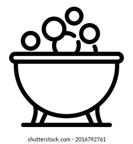 Porcelain bathtub icon. Outline porcelain bathtub vector icon for web design isolated on white background