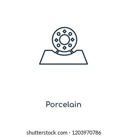 Porcelain concept line icon. Linear Porcelain concept outline symbol design. This simple element illustration can be used for web and mobile UI/UX.