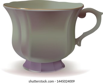 
porcelain cup on a white background