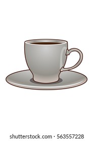 porcelain cup for tea or coffee. Vector Illustration