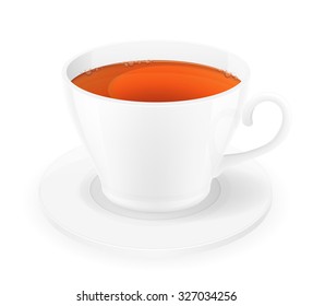 porcelain cup of tea vector illustration isolated on white background
