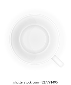 porcelain cup top view vector illustration isolated on white background