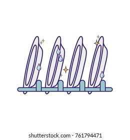 porcelain dishes utensil cleaner design vector illustration