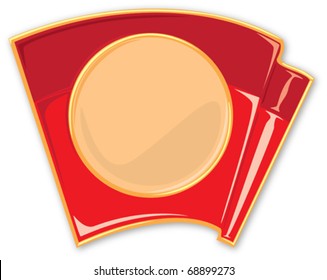 porcelain enamel red flag vector illustration