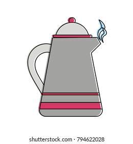 Porcelain kettle isolated
