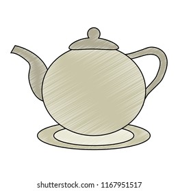 Porcelain kettle isolated scribble