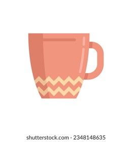 Porcelain mug icon flat vector. Breakfast cup. Hot tea isolated