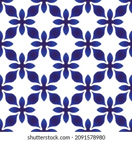 Porzellanmuster, nahtlose Keramikdekor, blau-weißer, moderner Hintergrund für Design, Chinesisch, Töpferwaren, Geschirr, Mosaik, Textur, Indigo, Textil, Batik, schön, chinesisches Tapete, Vektorgrafik