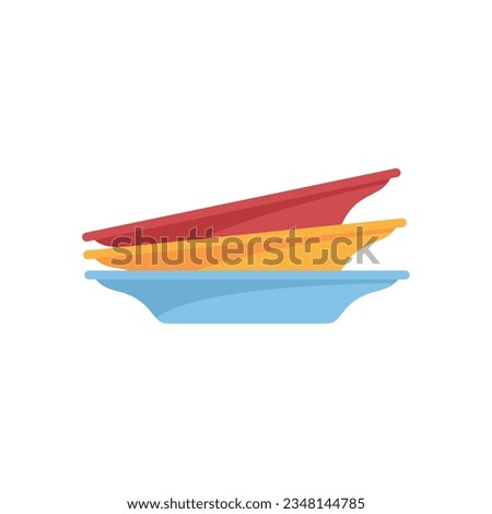 Porcelain plate icon flat vector. Dish food. Meal plate isolated