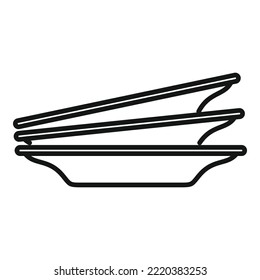 Porcelain plate icon outline vector. Dish food. Meal plate