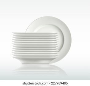 porcelain plates on a white background