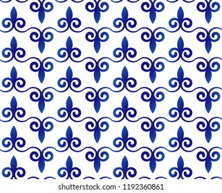 porcelain seamless design , ceramic pattern Japan and Chinese style, chinaware background, pottery decor vector illustration