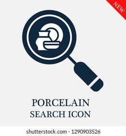 Porcelain search icon. Editable Porcelain search icon for web or mobile.