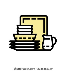 porcelain tableware color icon vector. porcelain tableware sign. isolated symbol illustration