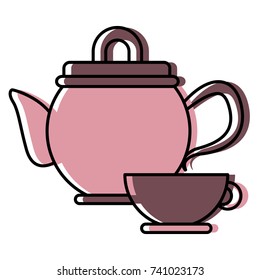 Porcelain teapot and cup utensil