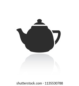 Porcelain teapot vector icon isolated on white background