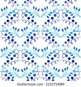 Porzellan Textur blaues, nahtloses Muster. Stil der Kobaltmalerei auf Chinaware. Nationaler Keramikhintergrund. Ornament für Tapeten, Musterfüllungen, Verpackungsseite, Oberflächentexturen Vektorgrafik