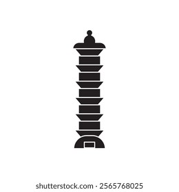Porcelain Tower of Nanjing icon Vector flat thin line illustration