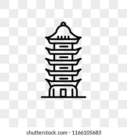 Porcelain Tower of Nanjing vector icon isolated on transparent background, Porcelain Tower of Nanjing logo concept