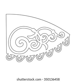 Porch industrial metal piece elevation with flower sketch