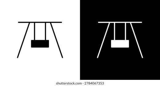 Porch swing icon black flat filled versions