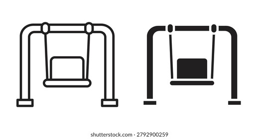 Porch swing icon design. Editable outlined stroke and solid symbols