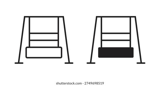 Porch swing icon in a simple, black and white style.