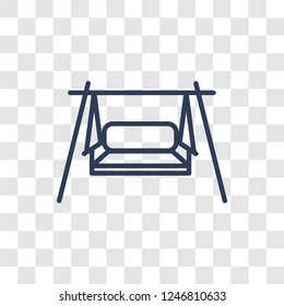 porch swing icon. Trendy linear porch swing logo concept on transparent background from Furniture and Household collection