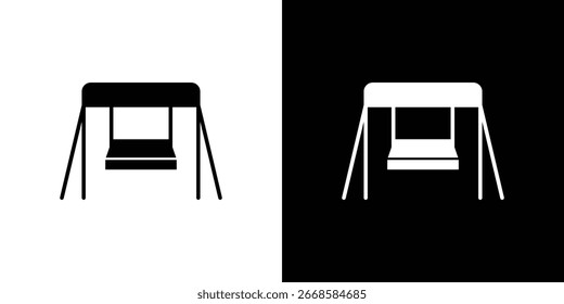 Icono del oscilación del porche, icono plano del Vector. Ilustración plana.