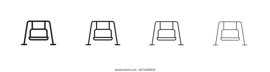 Porch swing icon vector illustration, line design icon. Editable strokes.