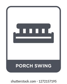 porch swing icon vector on white background, porch swing trendy filled icons from Furniture and household collection, porch swing simple element illustration