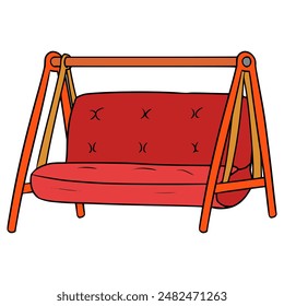 porch swing illustration hand drawn isolated vector