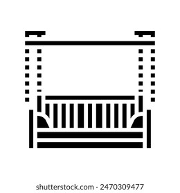 porch swing outdoor furniture glyph icon vector. porch swing outdoor furniture sign. isolated symbol illustration