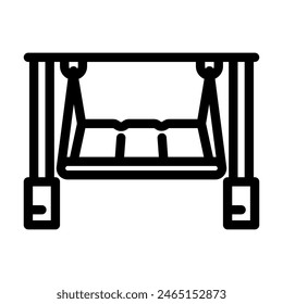 porch swing outdoor furniture line icon vector. porch swing outdoor furniture sign. isolated contour symbol black illustration