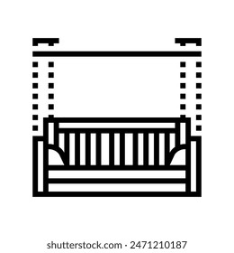 porch swing outdoor furniture line icon vector. porch swing outdoor furniture sign. isolated contour symbol black illustration