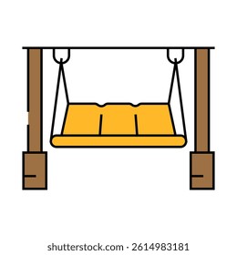 porch swing outdoor furniture line icon vector. porch swing outdoor furniture sign. isolated symbol illustration