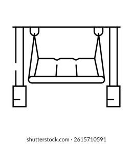 porch swing outdoor furniture line icon vector. porch swing outdoor furniture sign. isolated contour symbol black illustration