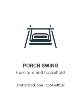Porch swing vector icon on white background. Flat vector porch swing icon symbol sign from modern furniture and household collection for mobile concept and web apps design.