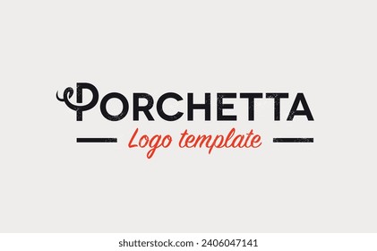 Porchetta logo concept black and red
