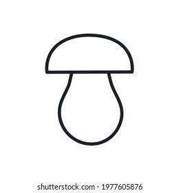 Porcini cep icon. Vector isolated linear icon contour shape outline. Thin line. Modern glyph design. Mushrooms. Food ingredients.