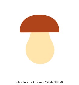 Porcini cep icon. Vector isolated flat color icon. Modern glyph sticker design. Illustrations of mushrooms. Food ingredients.